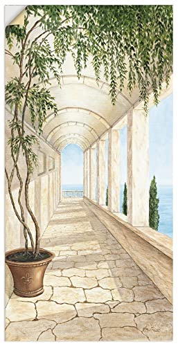 ARTland Wanddeko Wandtattoo selbstklebende Vinylfolie 75x150 cm Architektur Gebäude Sehenswürdigkeiten Malerei Creme Capri A5VL von ARTLAND
