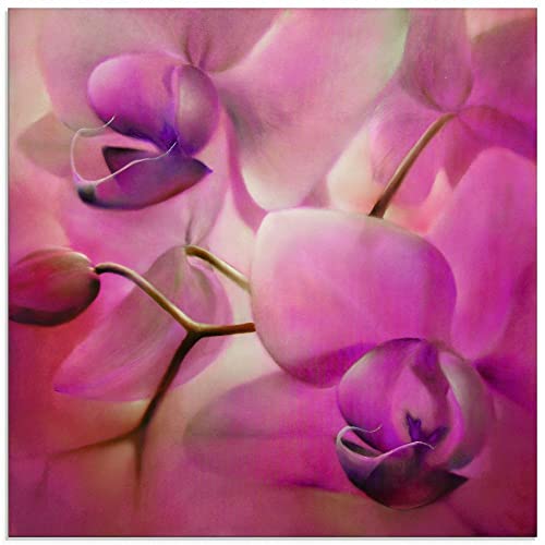 Artland Glasbilder Wandbild Glas Bild einteilig 50x50 cm Quadratisch Natur Pflanzen Blumen Orchidee Pink Wellness Zen U4QO von ARTLAND