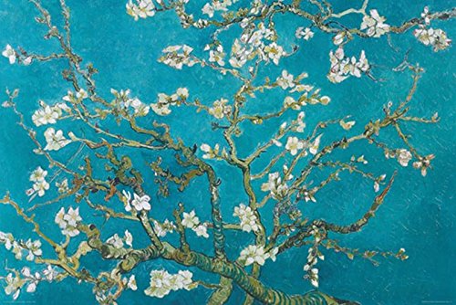 Artland Poster + ein Ü-Poster Vincent Van Gogh Mandelblüten San Ramy Botanik Blumen Blüte Malerei Blau 61 x 91,5 x 0,1 cm von ARTLAND