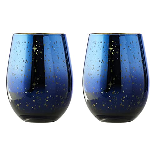 ARTLAND Set mit 2 Galaxy-Bechern, Blau/Goldfarben von ARTLAND