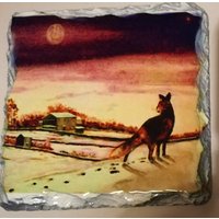 Auf Der Suche Nach Weihnachtsessen - Schieferuntersetzer von ARTMINISTER