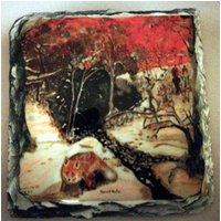 Run With The Fox - Slate Coaster von ARTMINISTER