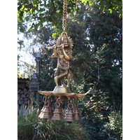 Krishna Statue Messing Hängend von ARTOFDECORINDIA