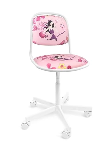 ARTOFIS Schreibtischstuhl mit Höhenverstellbar für Mädchen - Ergonomischer Kinderschreibtischstuhl mit 5 Rollen, Drehbarer Jungendstuhl mit Rückenlehne, Stil Elf Blumenmädchen von ARTOFIS