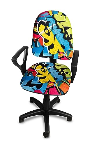 ARTOFIS Schreibtischstuhl mit Höhenverstellbar für Kinder - Ergonomischer Kinderschreibtischstuhl mit 5 Rollen, Drehbarer Jungendstuhl mit Rückenlehne, Bred GRAF Motiv Multicolor von ARTOFIS
