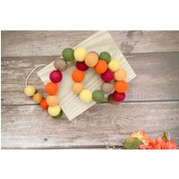 Herbst-Danksagungs-Herbstgirlande, Filzkugel-Girlande, Pom-Pom-Girlande, Herbstdekoration, Herbstfarben, Manteldekor, Tier-Tablett-Dekor von ARTOFJOYStudio