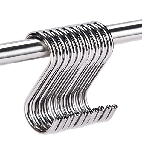 ARTOYS S Haken Edelstahl 304, 20 Stück, (65mm×4mm) Haken zum Einhängen Metallhaken,S-haken für Küche,Garten von ARTOYS