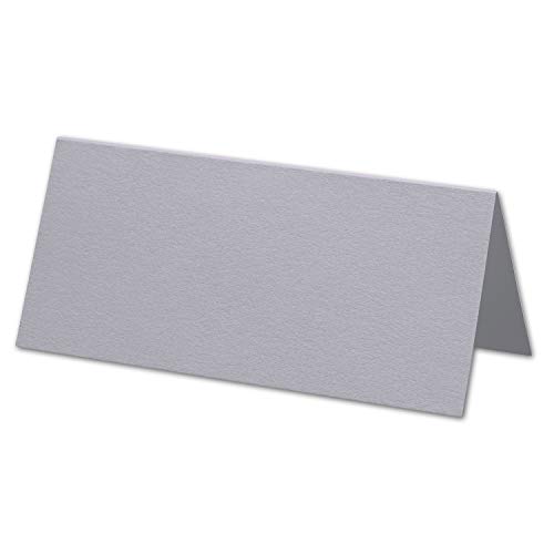 ARTOZ 100x Tischkarten - Graphit (Grau) - 45 x 100 mm blanko Platz-Kärtchen - Faltkarten für festliche Tafel - Tischdekoration - 220 g/m² gerippt von ARTOZ