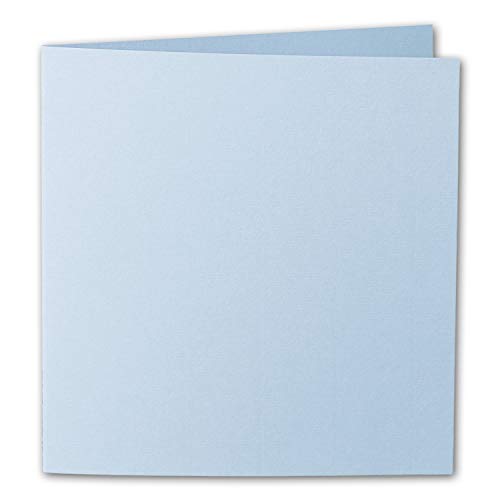 ARTOZ 10x quadratische Faltkarten - Pastelblau (Blau) - 155 x 155 mm Karten blanko zum Selbstgestalten - 220 g/m² gerippt von ARTOZ