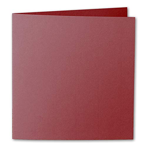 ARTOZ 10x quadratische Faltkarten - Weinrot (Rot) - 155 x 155 mm Karten blanko zum Selbstgestalten - 220 g/m² gerippt von ARTOZ
