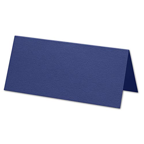 ARTOZ 150x Tischkarten - Classic Blue (Blau) - 45 x 100 mm blanko Platz-Kärtchen - Faltkarten für festliche Tafel - Tischdekoration - 220 g/m² gerippt von ARTOZ