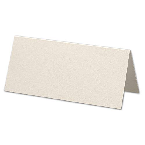 ARTOZ 150x Tischkarten - Ivory-Elfenbein (Creme) - 45 x 100 mm blanko Platz-Kärtchen - Faltkarten für festliche Tafel - Tischdekoration - 220 g/m² gerippt von ARTOZ