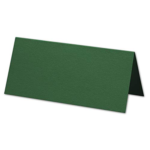 ARTOZ 150x Tischkarten - racing green (Grün) - 45 x 100 mm blanko Platz-Kärtchen - Faltkarten für festliche Tafel - Tischdekoration - 220 g/m² gerippt von ARTOZ