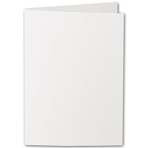 ARTOZ 15x DIN A5 Faltkarten - Ivory-Elfenbein (Creme) gerippt 148 x 210 mm Klappkarten hochdoppelt - Blanko Doppelkarte mit 220 g/m² edle Egoutteur-Rippung von ARTOZ
