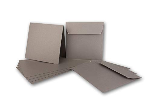 ARTOZ NORDANA 15x Quadratisches Faltkarten-Set mit Umschlägen - brown glow - 300 g/m² - 15,5 x 15,5 cm - schimmerndes Papier zum Basteln & Drucken von ARTOZ