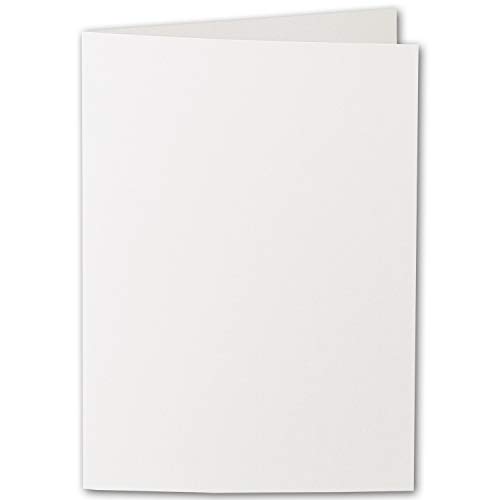 ARTOZ 200x DIN B6 Faltkarten - Ivory-Elfenbein (Creme) gerippt 120 x 169 mm Klappkarten blanko - Karten zum selbstgestalten mit 220 g/m² edle Egoutteur-Rippung - Serie 1001 von ARTOZ