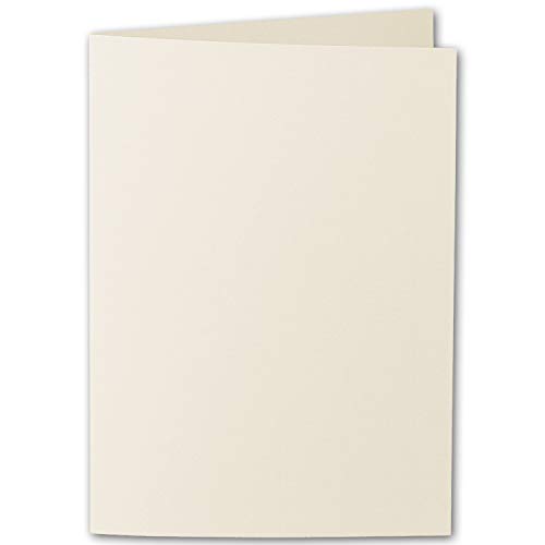 ARTOZ 25x DIN A6 Faltkarten - Chamois (Creme) - 105 x 148 mm Karten blanko zum selbstgestalten - 220 g/m² gerippt von ARTOZ