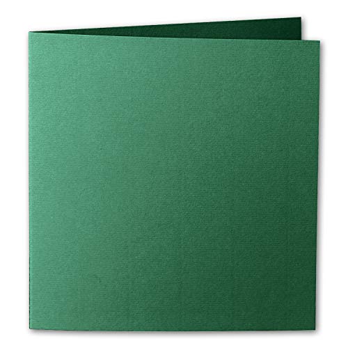 ARTOZ 25x Faltkarten quadratisch - Racing Green (Grün) - 155 x 155 mm Karten blanko zum Selbstgestalten - 220 g/m² gerippt von ARTOZ