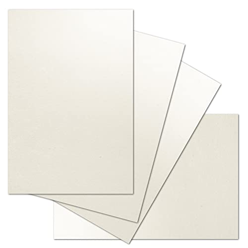 ARTOZ 50x Bastelkarte DIN A4 - Farbe: tortilla (creme / Eierschalen) - 21 x 29,7 cm - 216 g/m² - Einzelkarte ohne Falz - dickes Bastelpapier - Serie Green-Line von ARTOZ