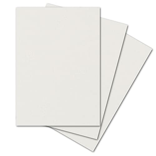 ARTOZ 50x Bastelpapier - Ivory-Elfenbein - DIN A4 297 x 210 mm - 220 Gramm pro m² - Edle Egoutteur-Rippung - Hochwertiges Designpapier Urkundenpapier Bastelkarton von ARTOZ