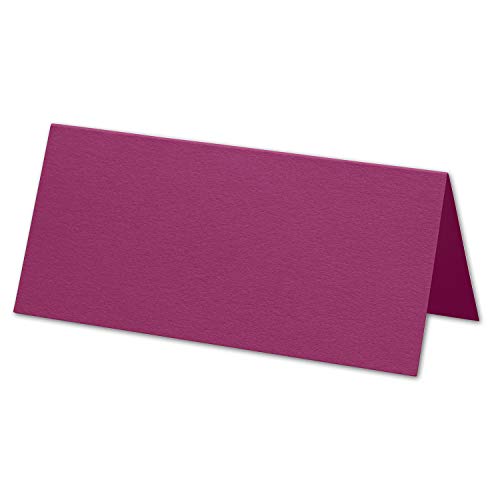 ARTOZ 50x Tischkarten - Purpur-Rot (Rot) - 45 x 100 mm blanko Platz-Kärtchen - Faltkarten für festliche Tafel - Tischdekoration - 220 g/m² gerippt von ARTOZ