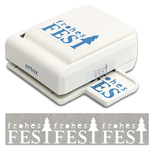 ARTOZ Bordüren Stanzer - Schriftzug "Frohes Fest" - 6,4 cm - Papierstanzer, Locher, Motivstanzer für Weihnachten, Weihnachtseinladungen, Menükarten und Deko, geeignet bis 220 g/m² von ARTOZ