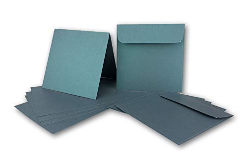 ARTOZ NORDANA 100x Quadratisches Faltkarten-Set mit Umschlägen - petrol glow - 300 g/m² - 15,5 x 15,5 cm - schimmerndes Papier zum Basteln & Drucken von ARTOZ
