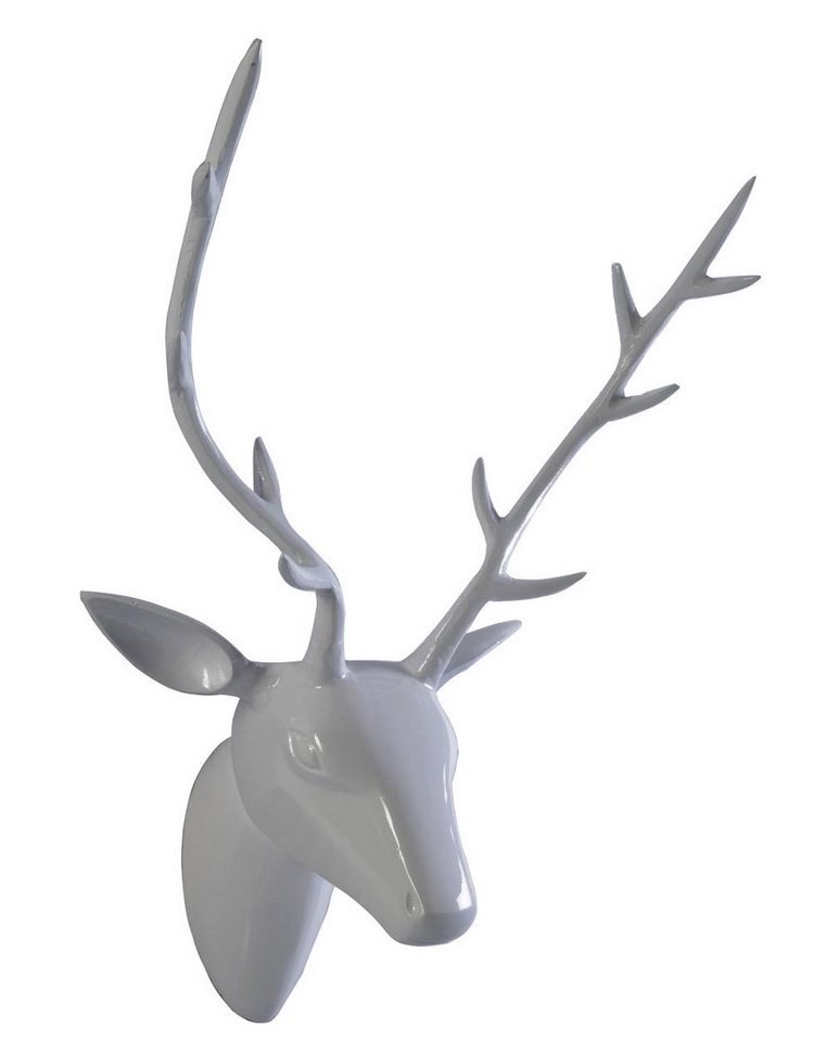 ARTRA Dekogeweih Geweih Hirschkopf "weiß" Größe: M Wandfigur Hirsch Matall Hirschgeweih (1 St) von ARTRA