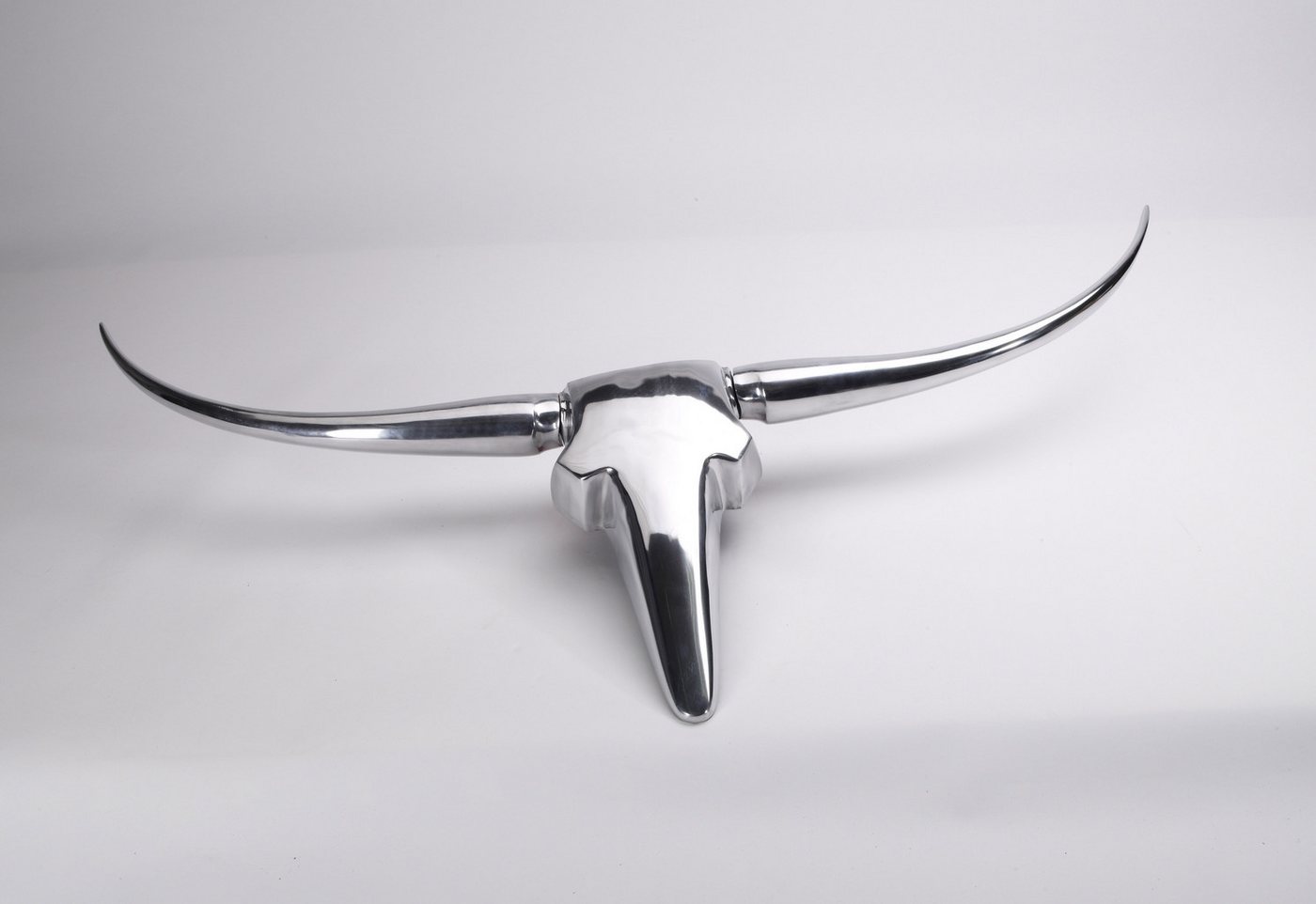 ARTRA Dekogeweih Aluminium ''Bulle' Größe S Stierkopf, Texas-Geweih silber Wanddeko (1 St) von ARTRA