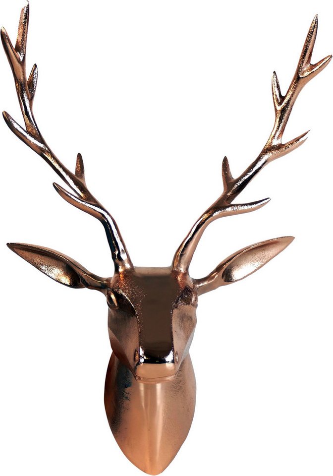 ARTRA Dekogeweih Deko Geweih Hirschkopf "Kupfer" (Größe: M) - Wandfigur Hirschgeweih (1 St) von ARTRA
