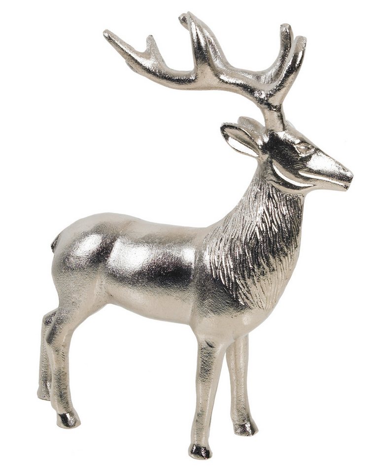 ARTRA Dekoobjekt Deko Hirsch Tischfigur "Rudolph" Rentier Geschenk silber Matall (1 St) von ARTRA