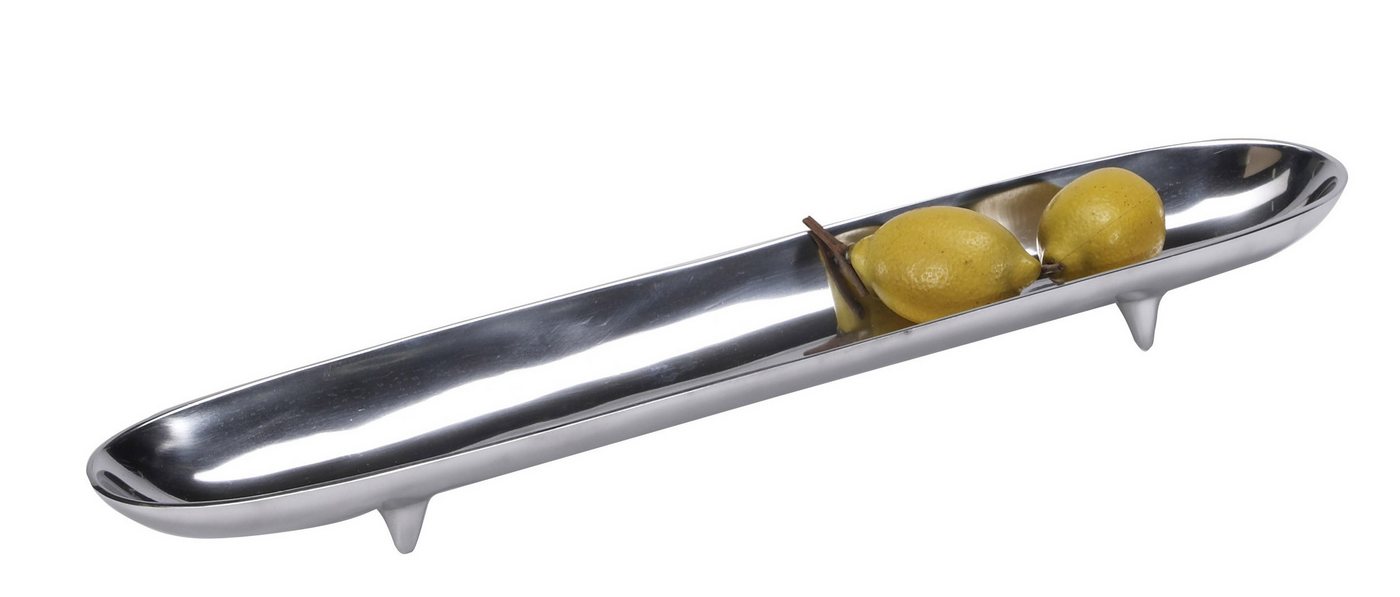 ARTRA Dekoschale Aluminium Baguette-Schale Tischdekoration silber Tischschale (1 St) von ARTRA