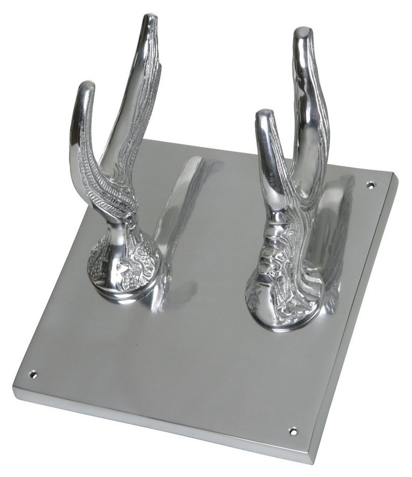 ARTRA Kleiderhaken, (1-St), Wandgarderobe Kleiderhaken Geweih Haken Hirsch Wandhaken Aluminium, 2 Geweihhaken Wanddeko Dekoration Wandfigur Wandgeweih Geweih Hirsch Weihnachten Garderobenhaken von ARTRA