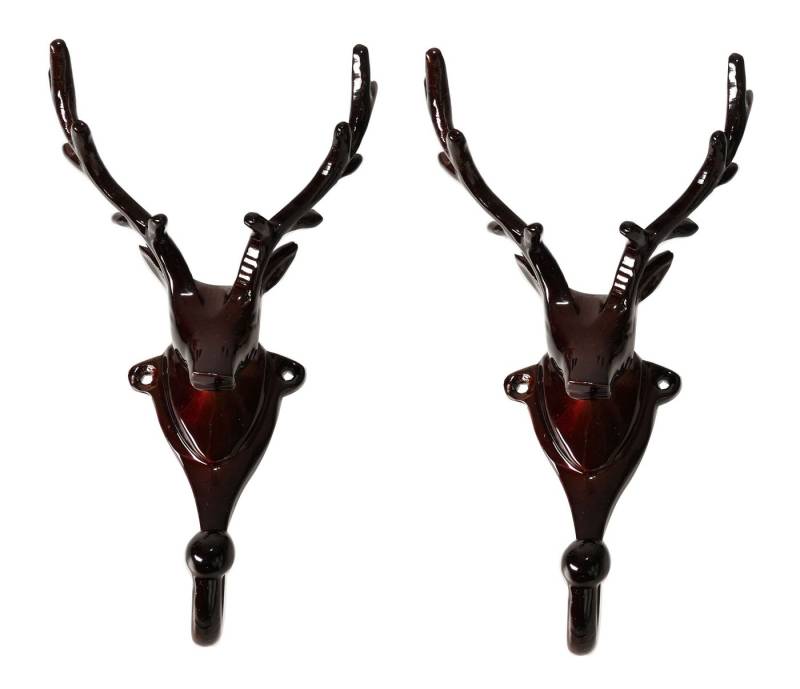 ARTRA Kleiderhaken Wandgarderobe Kleiderhaken 2er SET Geweih in Braun Hirsch Wanddeko, (2-St) von ARTRA