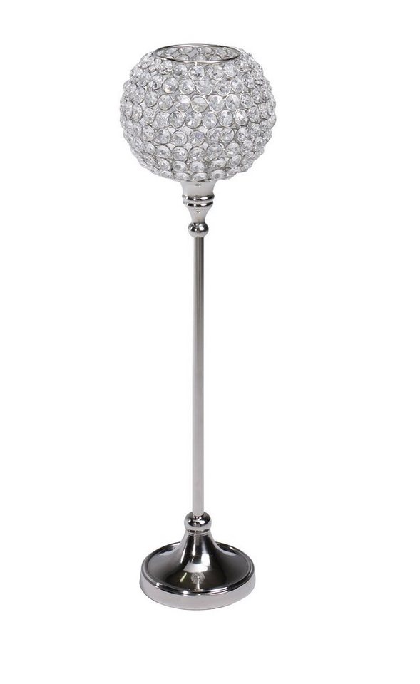 ARTRA Tischkerzenhalter Kristall Kerzenständer Marie XL 2er SET Teelichthalter silber (2 St) von ARTRA