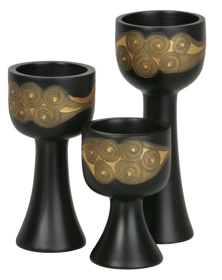 ARTRA Tischkerzenhalter Mangoholz Kerzenhalter Romantic 3er Set Geschenk braun Kerzenständer (3 St) von ARTRA