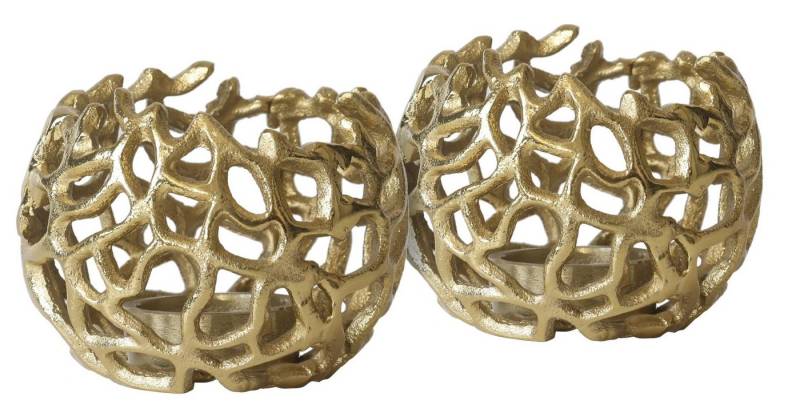 ARTRA Tischkerzenhalter Aluminium Kerzenständer "Lea" 2er Set (Größe: M) gold Kerzenhalter (2 St) von ARTRA