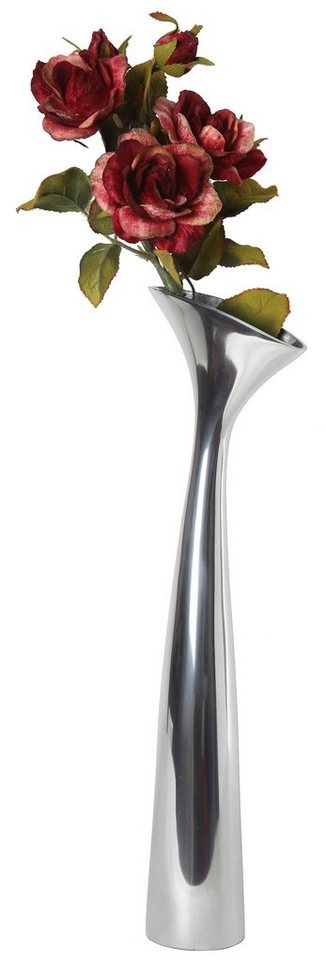 ARTRA Tischvase Aluminium Blütenvase L Dekovase silber Tischvase Metall Blumenvase (1 St) von ARTRA