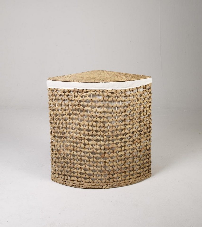 ARTRA Wäschekorb Eckwäschebehälter Chris M aus Wasserhyazinthe Natur Wäschetruhe beige (1 St) von ARTRA