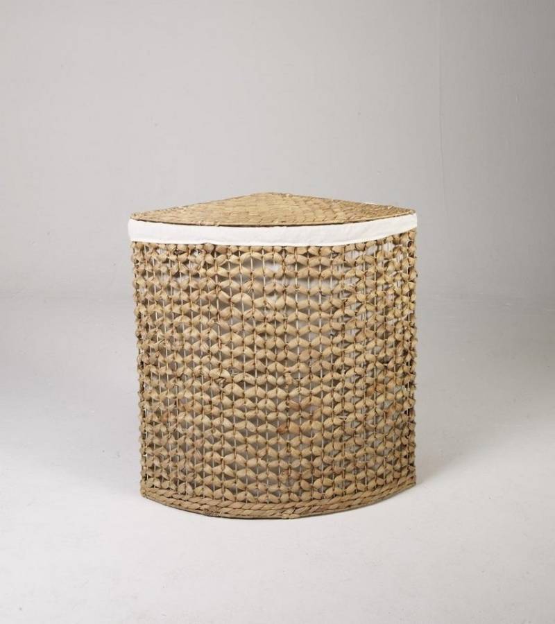 ARTRA Wäschekorb Eckwäschebehälter Chris M aus Wasserhyazinthe Natur Wäschetruhe beige (1 St) von ARTRA