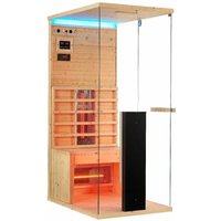 Infrarotkabine Kolari 80 mit 3 Vollspektrumstrahler, 1 Person, 80x110x190 cm, led Farblicht & Glasfront, Sound System, Infrarotsauna Sauna - Artsauna von ARTSAUNA