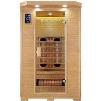 Artsauna Infrarotkabine Oslo - Wärmekabine Vollspektrumstrahler für 2 Personen - LED-Farblichttherapie - Infrarotsauna 120x100 cm aus Hemlockholz von ARTSAUNA