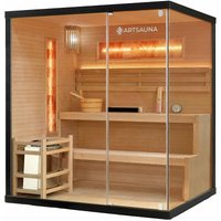 Artsauna Saunakabine Vantaa 175 mit Salzstein - Indoor Sauna 4 Personen - 8kW Ofen, Glasfront, LED Licht, Thermometer & Sanduhr - Komplett Set Artsauna Saunakabine Vantaa 175 mit Salzstein - Indoor Sauna 4 Personen - 8kW Ofen, Glasfront, LED Licht, Thermometer & Sanduhr - Komplett Set von ARTSAUNA