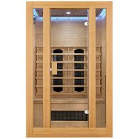 Infrarotkabine Nyborg S120K Keramikstrahler & Hemlockholz, 2 Personen, 120 x 105 x 190 cm, led Farblicht & Glastür, Infrarotsauna Sauna - Artsauna von ARTSAUNA