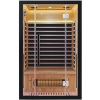 Infrarotkabine Skara 120 mit 3 Vollspektrum- & 5 Flächenstrahler, 2 Personen, 120x105x190 cm, led Farblicht & Glastür, Infrarotsauna Sauna - Artsauna von ARTSAUNA