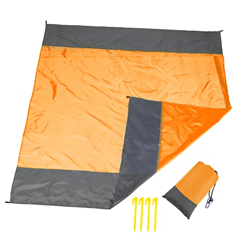 ARTSEWPLY 1 Satz wasserdichte Strandmatte tragbare Picknickdecke wasserdichtes Deckenpicknick Stranddecke Baumwolle Lagerdecke Tragbare Picknickmatte im Freien Polyestertuch Orange von ARTSEWPLY