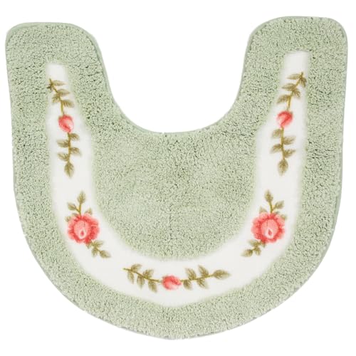 ARTSEWPLY rutschfeste U-Förmige Toilettenmatte Wasserabsorbierende Bad Matte Weiche Fußmatte für Badezimmer Bodenmatte Pflegeleicht und Dekorativ von ARTSEWPLY