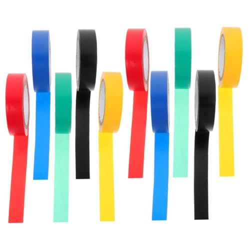 ARTSEWPLY 10 Rollen Teiliges Elektrisches Isolierband Farbiges PVC Klebeband Wasserfest Hohe Klebekraft Vielseitig für Innen Außenanwendung Einfach zu Verlegen für Kabel Drahtisolierung von ARTSEWPLY