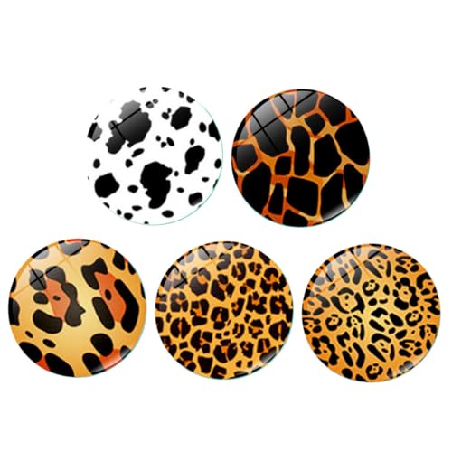 ARTSEWPLY 10 Stück Leopard Muster Kühlschrankmagnete aus Glas Starke Runde Deko Magnete für Whiteboard Büro Küche Langlebige und Auffällige Magnetaufkleber von ARTSEWPLY