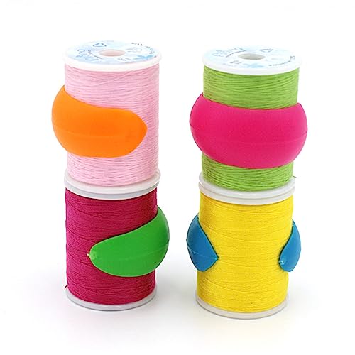ARTSEWPLY 10 Stück Silikonfeste Spulenklemmen für Nähgarn Flexible Bobbin Clips gegen Fadenverlust Wiederverwendbare Garnrollenhalter für Standard nähmaschinen Praktische Zufällige Farbe von ARTSEWPLY
